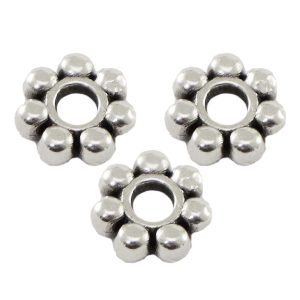 Perles en m&eacute;tal DQ spacer anneau Bali 6mm Argent&eacute; antique (sans nickel)