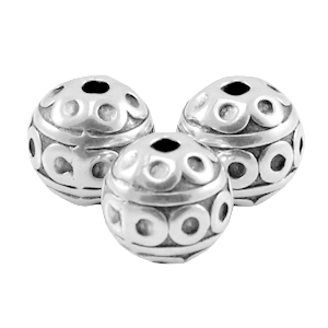 Perles en m&eacute;tal DQ d&eacute;co 8mm Argent&eacute; antique (sans nickel)