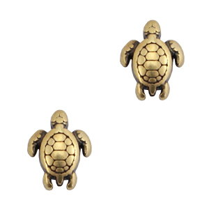 Perles en m&eacute;tal DQ tortue Bronze antique (sans nickel)