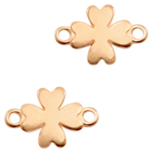 Breloques en m&eacute;tal DQ connecteur tr&egrave;fle Dor&eacute; ros&eacute; (sans nickel)