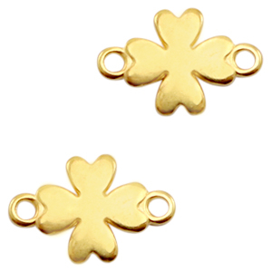 Breloques en m&eacute;tal DQ connecteur tr&egrave;fle Dor&eacute; (sans nickel)