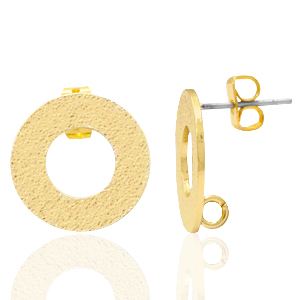 Appr&ecirc;ts en m&eacute;tal DQ puce d'oreille rond avec anneau Dor&eacute; (sans nickel)