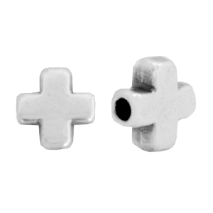 Perles en m&eacute;tal DQ croix Argent&eacute; antique (sans nickel)