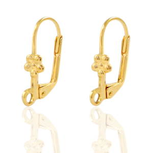 Appr&ecirc;ts en m&eacute;tal DQ boucles d'oreilles dormeuses fleur Dor&eacute; (sans nickel)
