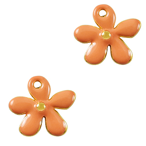 Breloques en m&eacute;tal DQ fleur Dor&eacute;-orange (sans nickel)