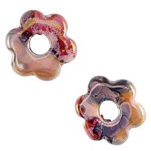 Perles en c&eacute;ramique DQ grecque fleur Rose-noir