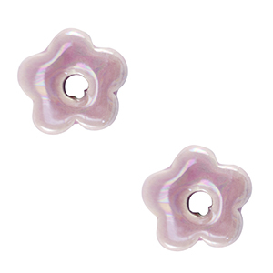 Perles en c&eacute;ramique DQ grecque fleur Violet lavande