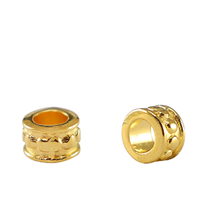 Perles en m&eacute;tal DQ tubes Dor&eacute; (sans nickel)