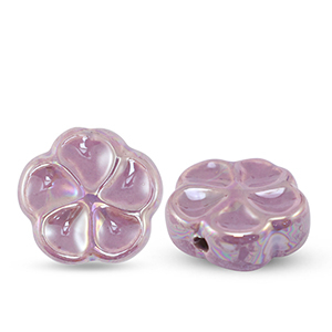 Perles en c&eacute;ramique fleur Violet lilas