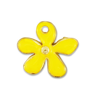 Breloques en m&eacute;tal DQ fleur Dor&eacute;-jaune (sans nickel)