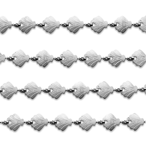 Appr&ecirc;ts en acier Inox cha&icirc;ne maille jaseron coquille Argent&eacute;