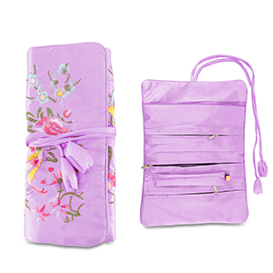 Trousse &agrave; bijoux de voyage avec fleurs Violet lilas
