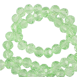 Perles &agrave; facettes 3x2mm disque Heishi Vert printemps