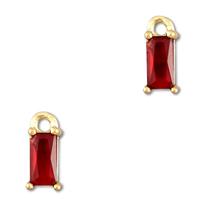 Pendentifs en verre Crystal glass rectangle Rouge-dor&eacute;