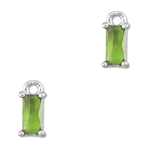 Pendentifs en verre Crystal glass rectangle Vert-argent&eacute;