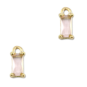 Pendentifs en verre Crystal glass rectangle Rose clair-dor&eacute;