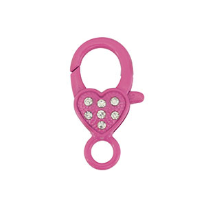 Appr&ecirc;ts color&eacute;s fermoir mousqueton coeur Rose magenta