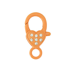 Appr&ecirc;ts color&eacute;s fermoir mousqueton coeur Orange