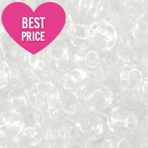 Perles de rocailles 6/0 (4mm) Crystal transparent