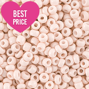 Perles de rocailles 6/0 (4mm) Beige p&ecirc;che