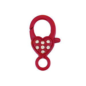 Appr&ecirc;ts color&eacute;s fermoir mousqueton coeur Rouge