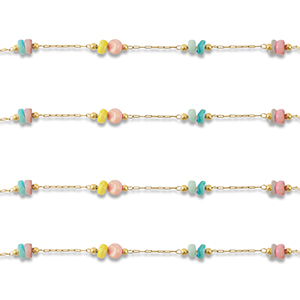 Appr&ecirc;ts en acier inox cha&icirc;ne maille jaseron disc Dor&eacute;-multicolore