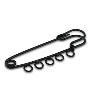 Appr&ecirc;ts color&eacute;s &eacute;pingle d&eacute;corative avec 5 anneaux Noir