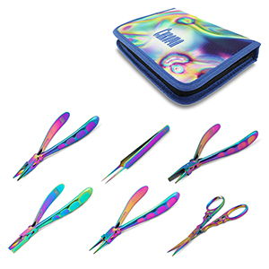 Beadsmith Chroma trousse d'outils de 6 pi&egrave;ces Titane arc-en-ciel&nbsp;
