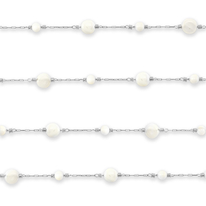 Appr&ecirc;ts en acier inox cha&icirc;ne maille jaseron rond Argent&eacute;-blanc cass&eacute;