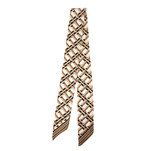 Bandana foulard avec rectangle Blanc-marron clair-marron