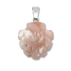 Pierres naturelles pendentifs Agate coquille Multicolore-orange-marron-blanc
