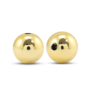 Perles au look m&eacute;tallique rond 12mm Dor&eacute; m&eacute;tallique