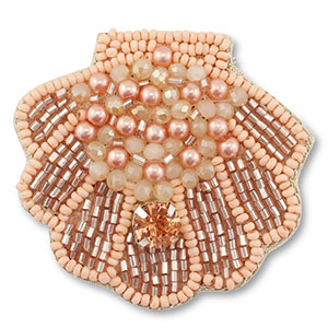 Broches coquille P&ecirc;che clair