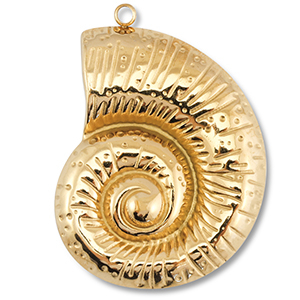 Breloques en acier Inox coquille Dor&eacute;