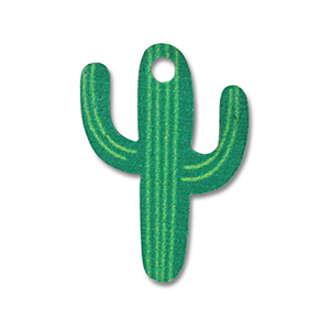 Breloques en bois cactus Vert-vert clair