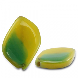 Pierres naturelles perles Agate feuille Transparent vert-marron