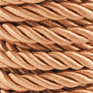 Cordon tendance torsad&eacute; 10mm Marron camel