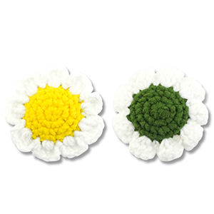 Marguerite au crochet Blanc-jaune-vert