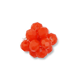 Pendentifs facett&eacute;es fleur Rouge