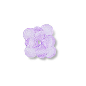 Pendentifs facett&eacute;es fleur Lilas transparent