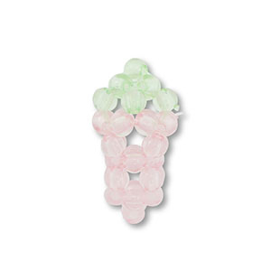 Pendentifs acryliques raisin Rose clair transparent-vert clair transparent