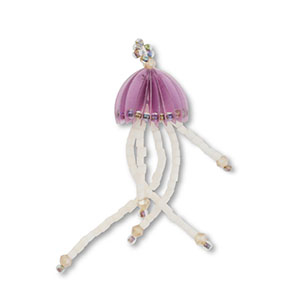 Pendentifs en perles de verre m&eacute;duse Lilas-nude-transparent AB