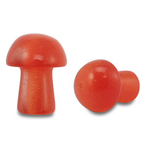 Pierres naturelles verre champignon Rouge corail
