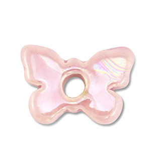 Perles en c&eacute;ramique DQ grecque papillon Rose clair