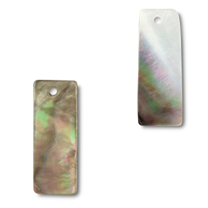 Pendentifs coquillage rectangle Blanc (couleur naturelle)-marron
