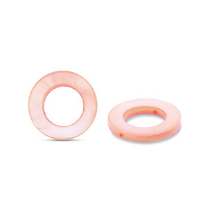 Perles coquillage 15mm rond Rose