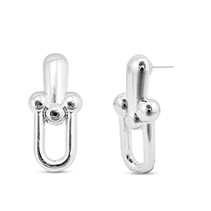 Appr&ecirc;ts en m&eacute;tal DQ boucles d'oreilles Argent&eacute; antique (sans nickel)