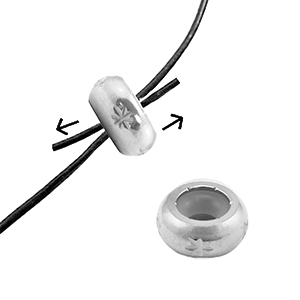 Appr&ecirc;ts en acier Inox perles stoppeur avec motif 9mm Argent&eacute;