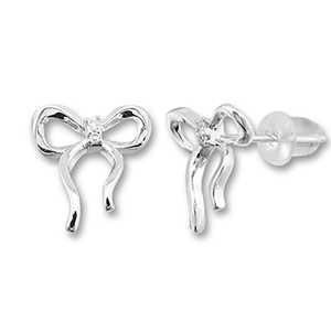 M&eacute;tal TQ laiton boucles d'oreilles / puces d&rsquo;oreilles n&oelig;ud Argent&eacute;