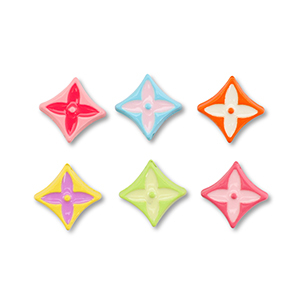 Perles en m&eacute;tal &eacute;maill&eacute;e rhombe Multicolore